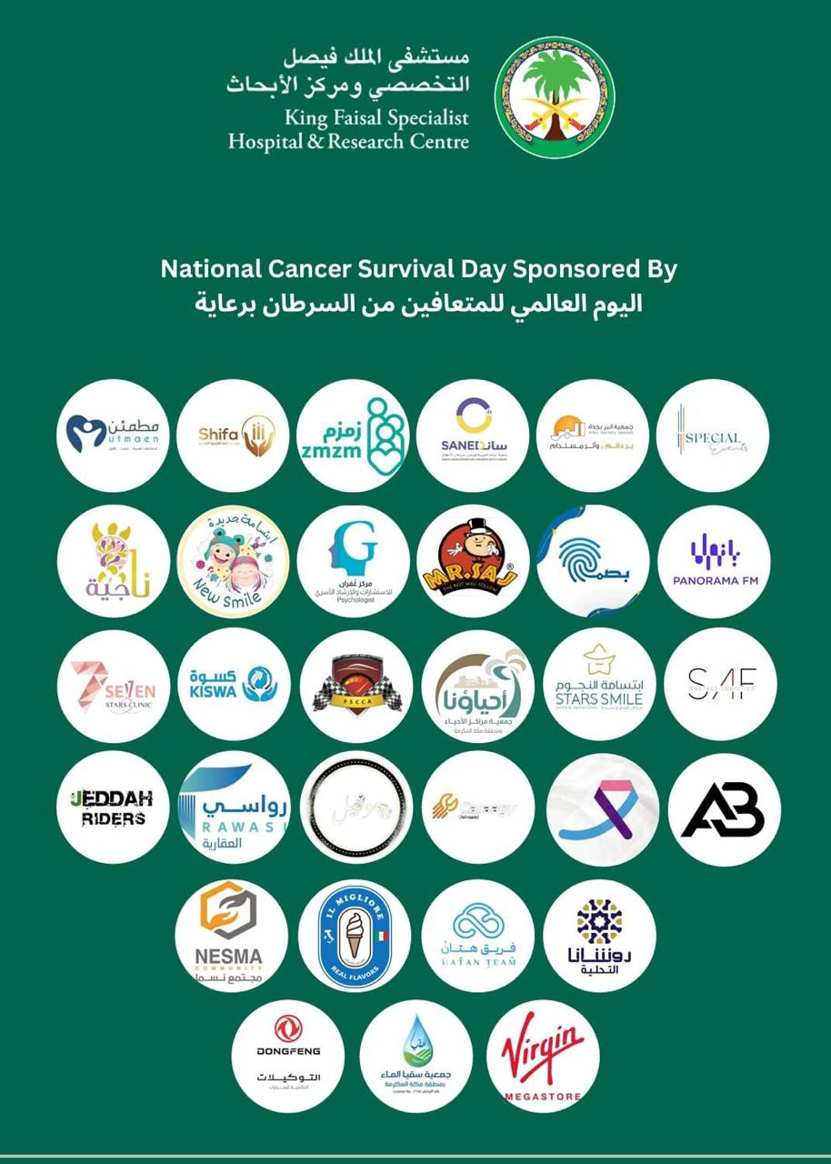 ملصق رعاة اليوم العالمي للمتعافين من السرطان، ومن بينهم ناجية.